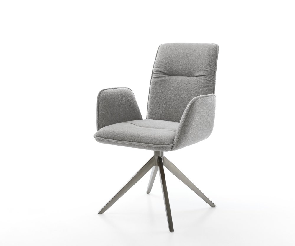 Jedálenská stolička Vinja-Flex texturovaná látka mäkký sivá krížová