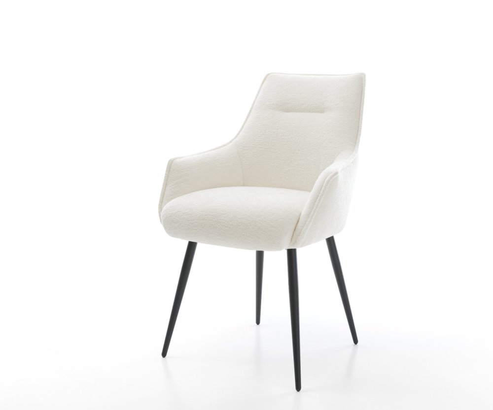 Jedálenská stolička Alja-Flex s opierkami bouclé mäkký béžová 4-nohá