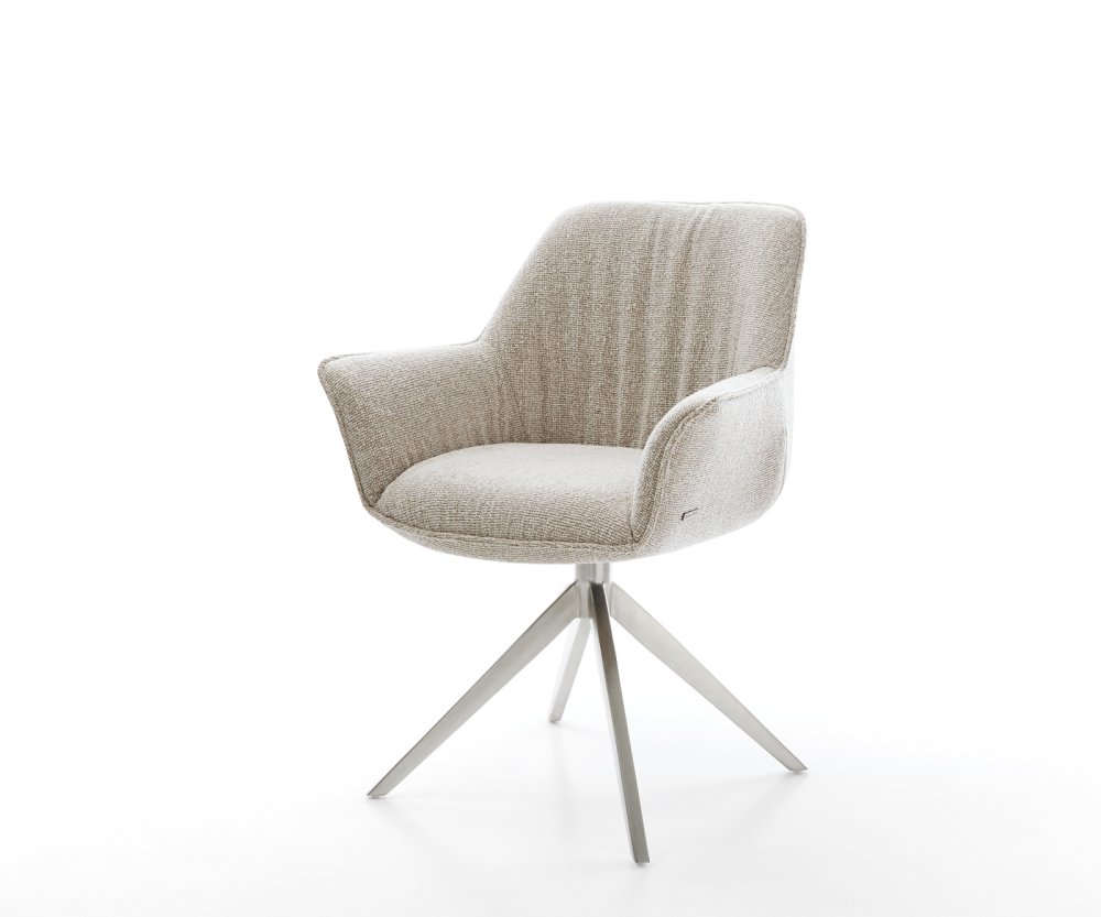 Jedálenská stolička Keila-Flex s opierkami tkanina mäkká béžová