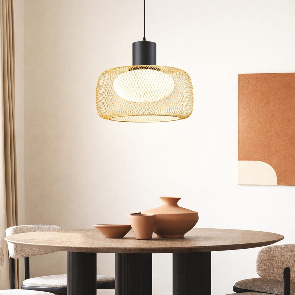 Levně Lampa wisząca Sopra 40 czarno złota metalowa nad stół do salonu