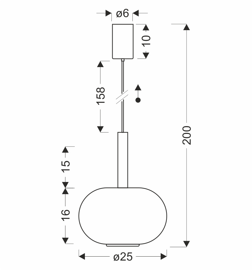 Lampa wisząca Bueno szklana pojedyncza bursztynowy klosz GX53