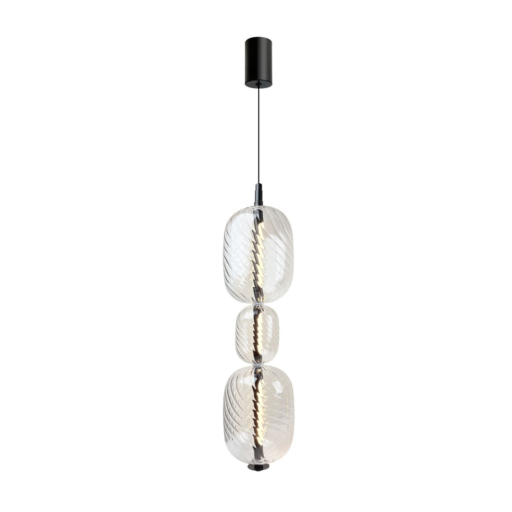 PLAYA lampa wisząca czarny 12W LED 3000K klosz bezbarwny