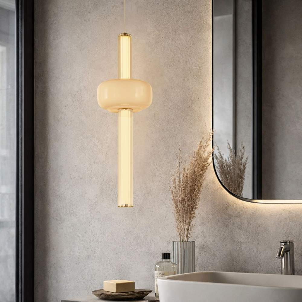 Levně PURAS G lampa wisząca 15W LED 3000K klosz bezbarwny+biały