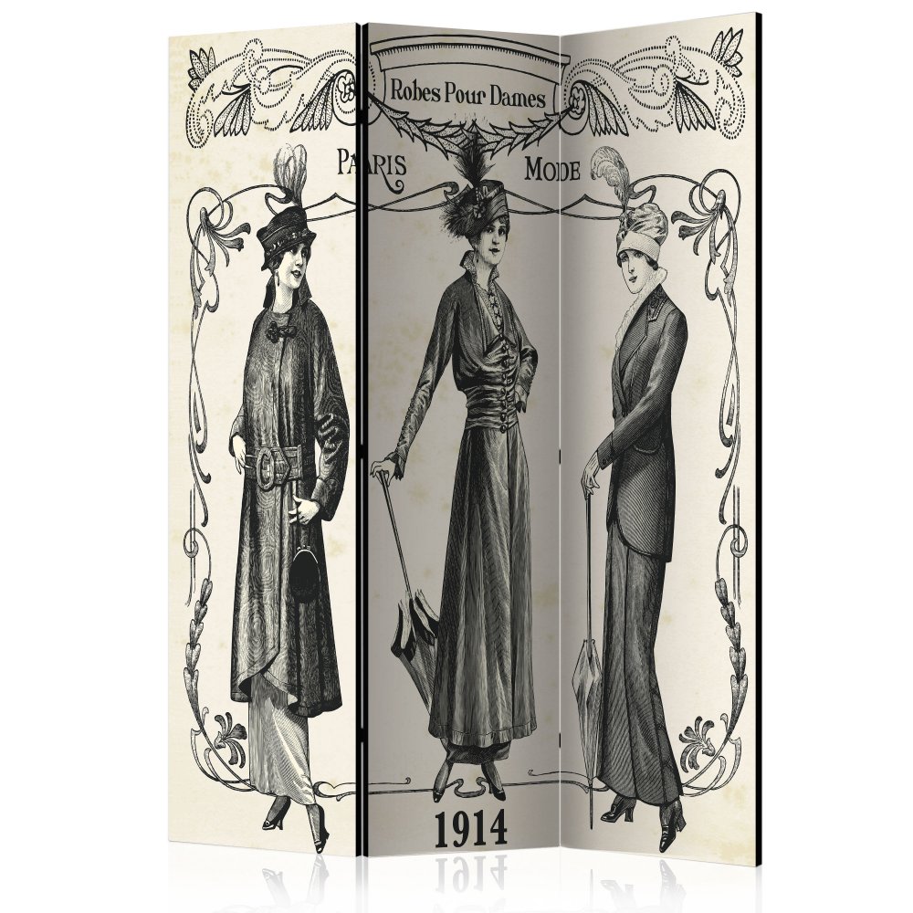 Paraván Dress 1914 Dekorhome 135x172 cm (3-dílný)