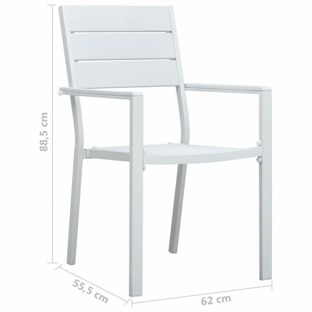 Záhradné stoličky 2 ks HDPE drevený vzhľad Dekorhome