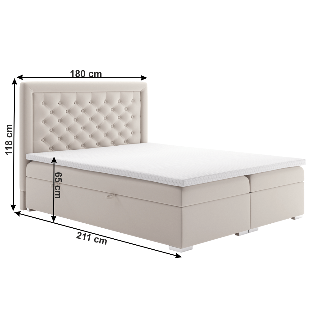 Boxspringová postel DORMAN 180 x 200 cm,Boxspringová postel DORMAN 180 x 200 cm