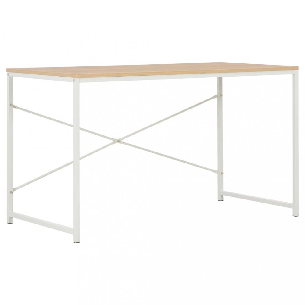 E-shop Písací stôl 120x60 cm drevotrieska / oceľ Dekorhome Biela / dub