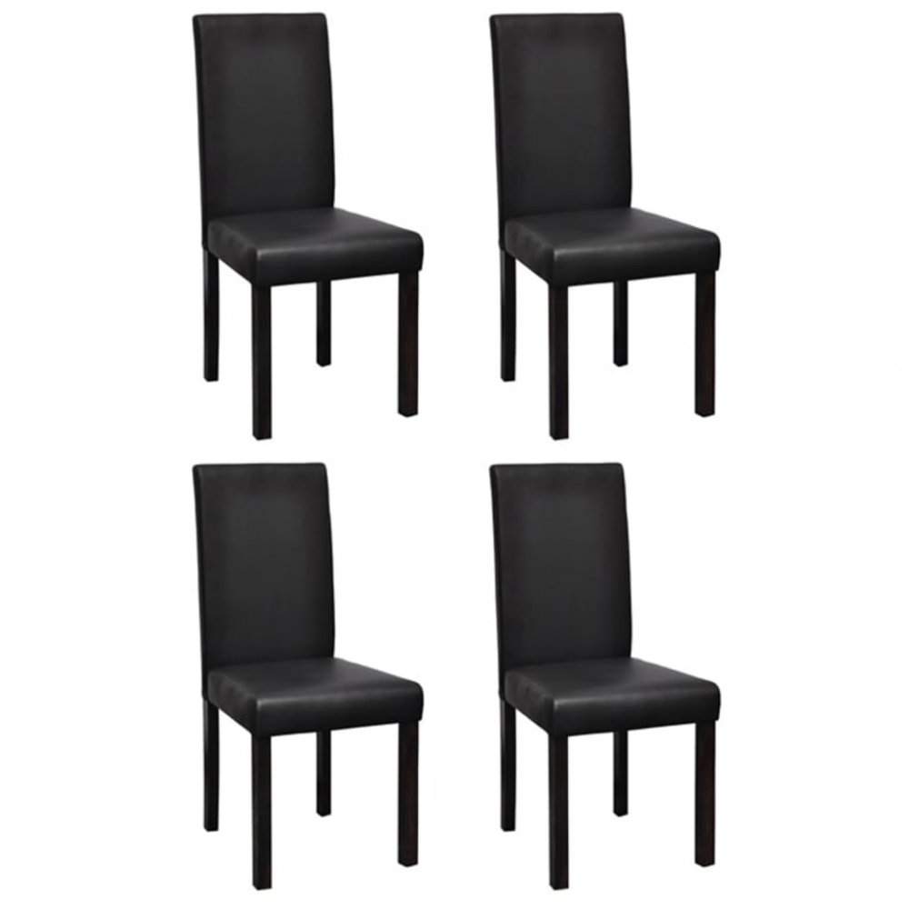 Jídelní židle 4 ks umělá kůže / dřevo Dekorhome Černá