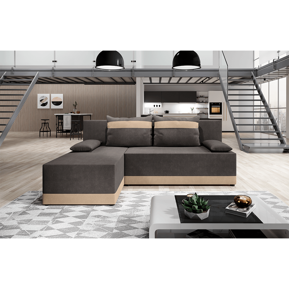 Sedací souprava rozkládací ROMAND Tempo Kondela Šedá / béžová