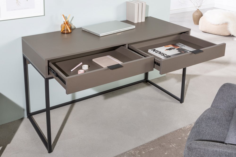 Psací stůl se šuplíky LITAI Dekorhome Bílá Obrázek