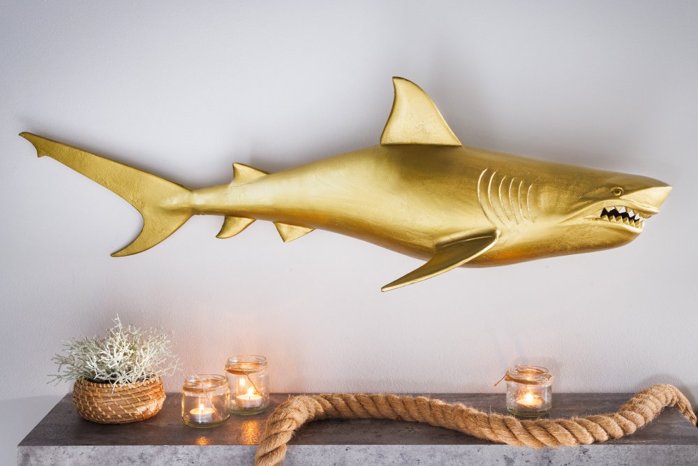 E-shop Nástenná dekorácia žralok DAKENTA Dekorhome Pravé
