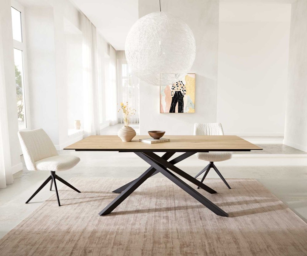 Jedálenský stôl Edge 200x100 keramický Laminam® Sabbia farebný krížový