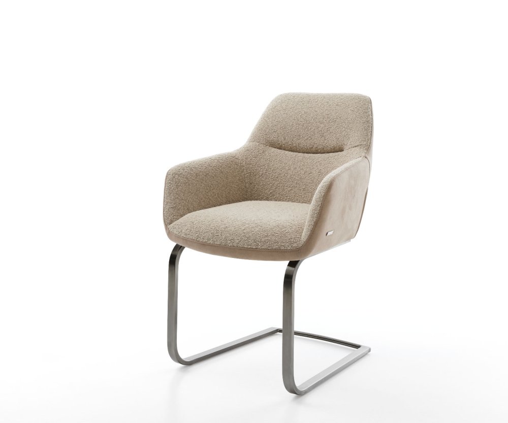 Jídelní židle Pejo-Flex mix materiálů béžová konzolová podnož