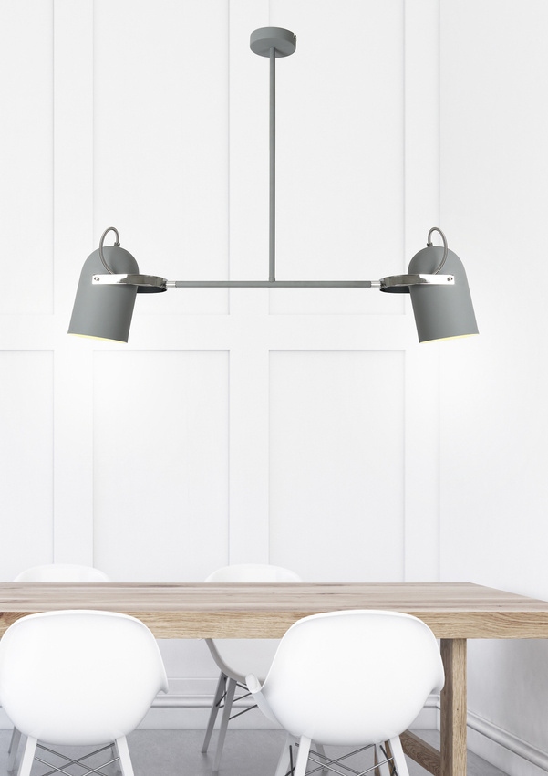 Sivá závesná stropná lampa 2X40W E27 SIVA