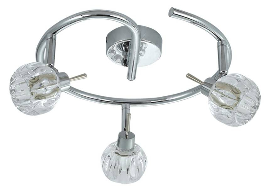 Špirálová stropná lampa 3xG9 38cm chróm