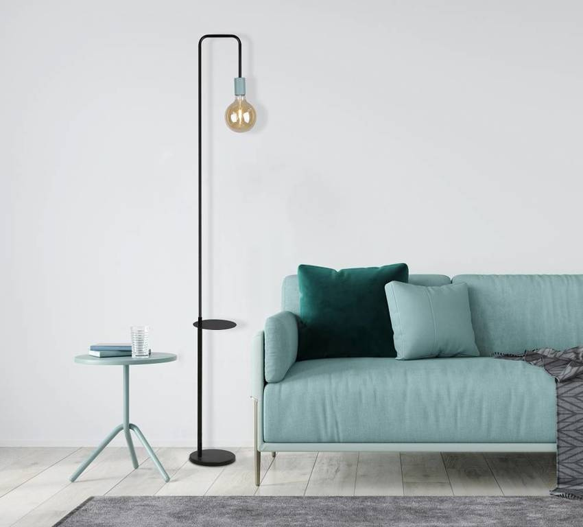 Stojacia lampa Vipera v čierno-zelenej farbe