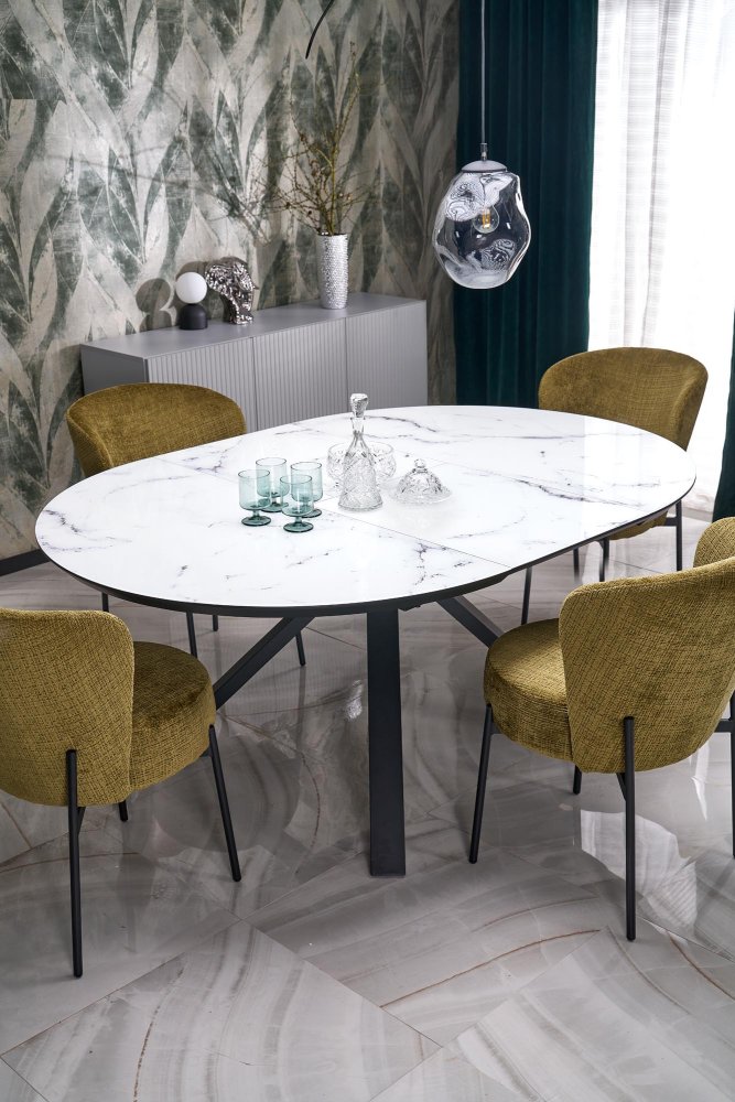 Stùl Vertigo 130/180 Černá Marmur/Černá Obrázek