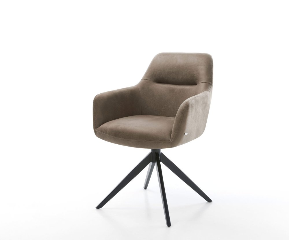 Otočná stolička Pejo-Flex mikrovlákno taupe vintage krížový rám široký
