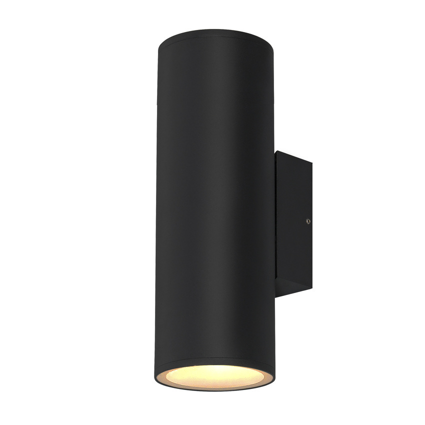Záhradná lampa Primula, fasádna trubica 14,5x31cm, čierna, 2x60W E27 PAR30 IP65