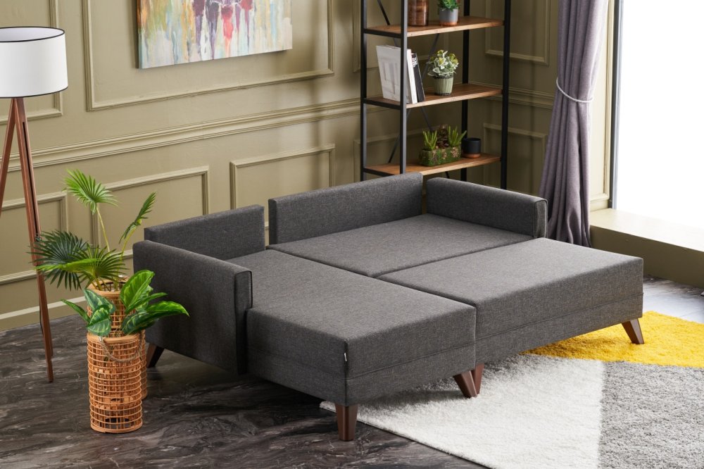 Rohová rozkládací pohovka Bella Mini Corner Sofa Left - Anthracite (obrázek 8)