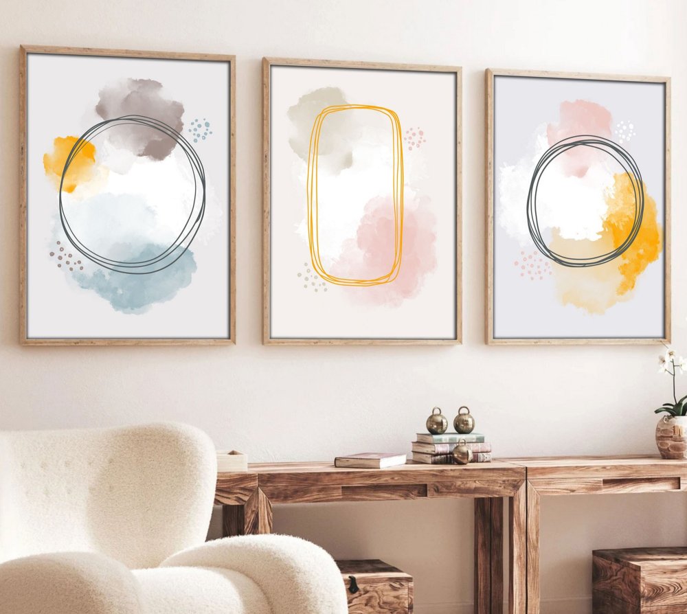 Dekoratívny rámovaný obraz z MDF (3 kusy) Huhu125 - 70 x 50