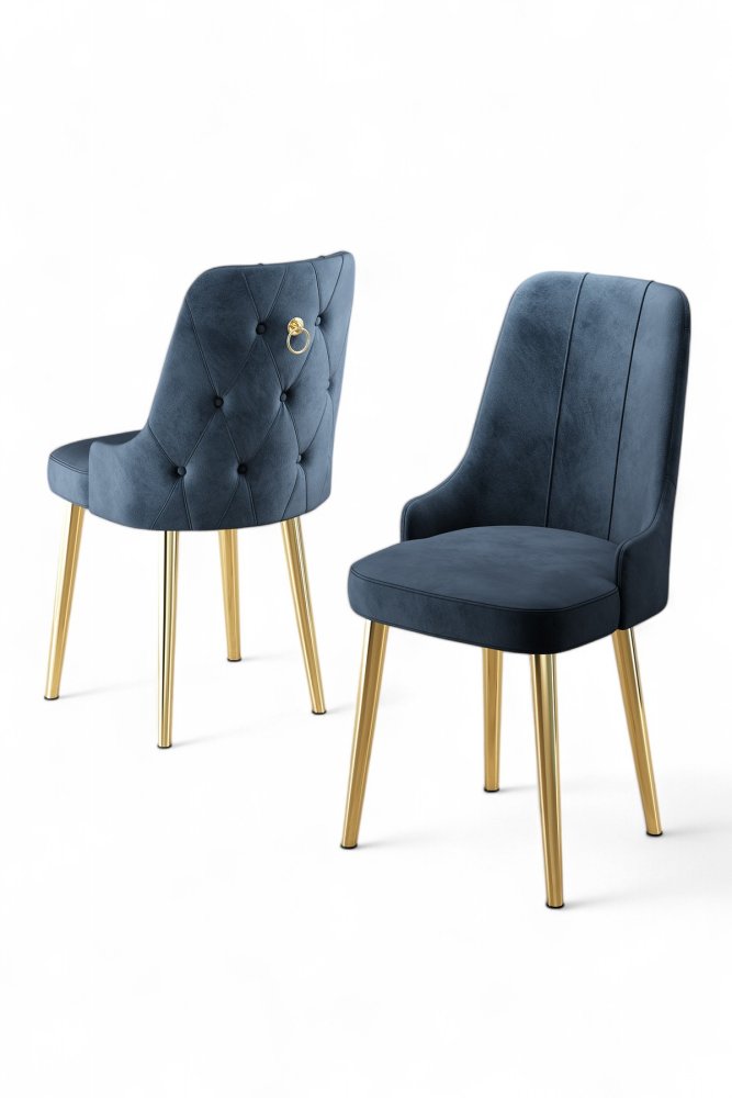 Súprava stoličiek (2 kusy) Newa - Anthracite, Gold