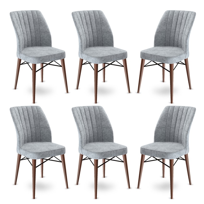 Súprava stoličiek (6 kusov) Flex - Grey, Brown