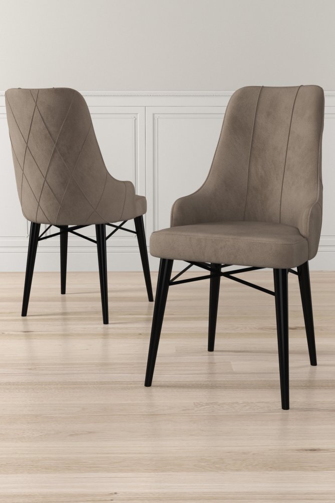 Súprava stoličiek (6 kusov) Neta - Cappuccino, Black