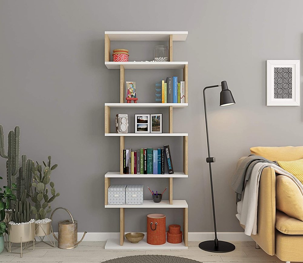 Knižnica Bates - White, Oak