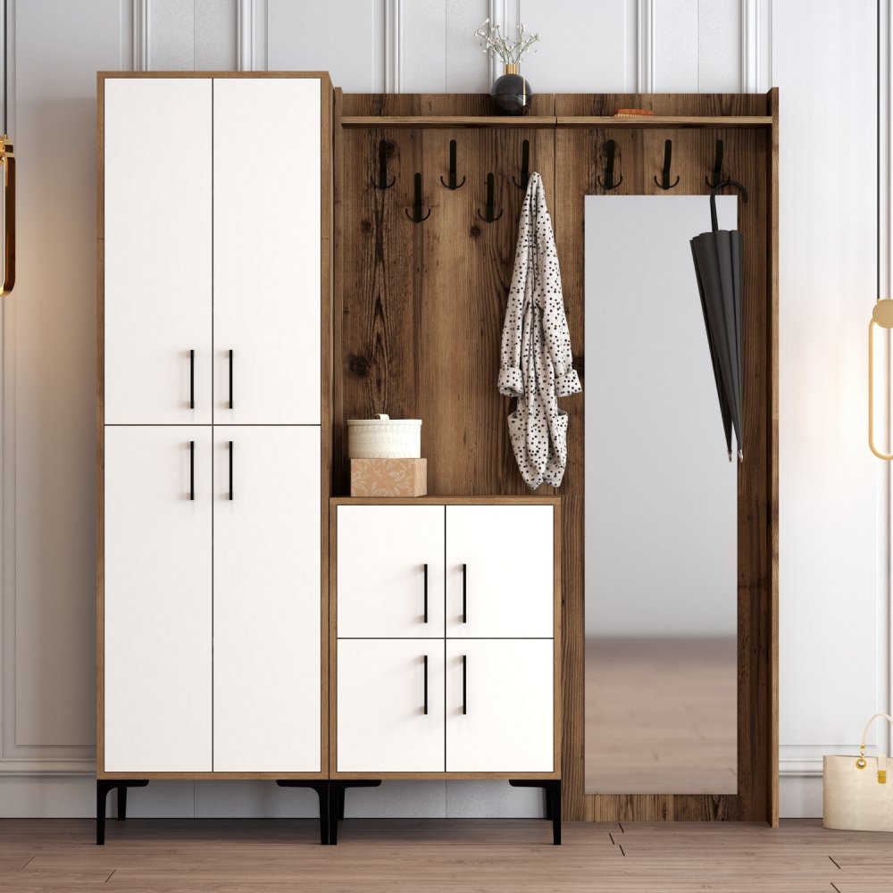 Předsíňová stěna Berlin ABC - Walnut, White (obrázek 6)