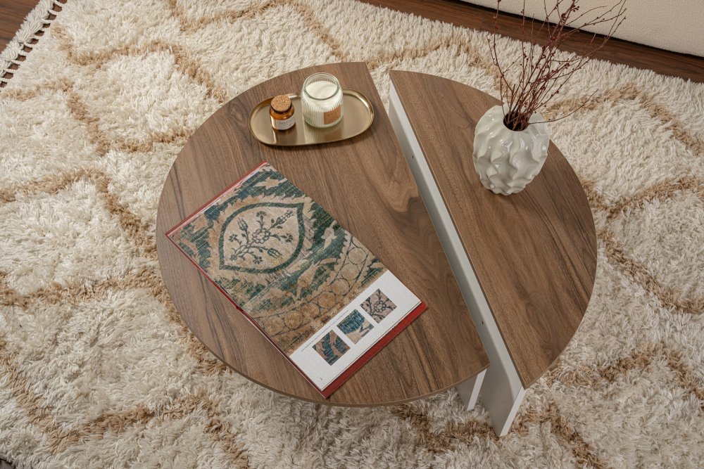Konferenční stolek Orion - Walnut, White (obrázek 8)