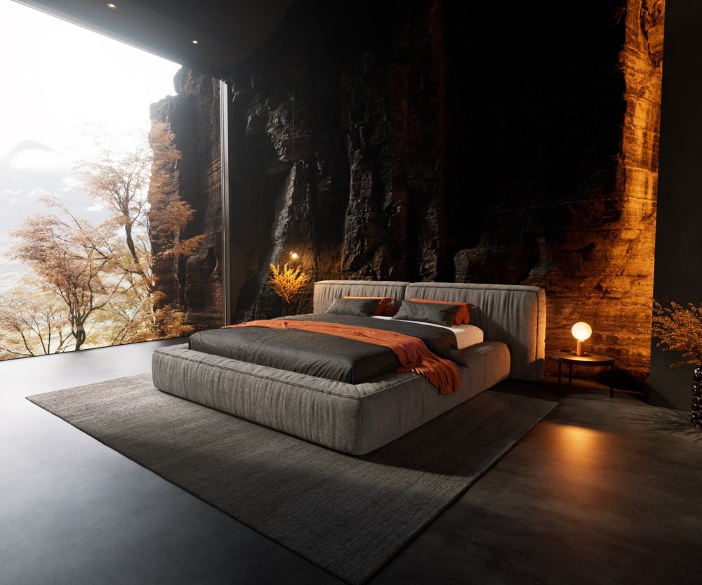 Čalúnená posteľ Coperti 180x200 cm mikrovlákno sivá