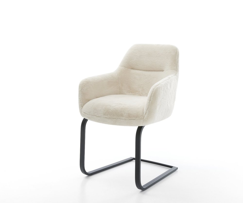 Jedálenská stolička Pejo-Flex plyšový manšester krémovo biela