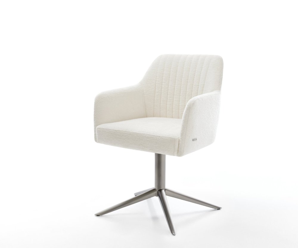 Jedálenská stolička Greg-Flex bouclé mäkký béžová krížová podstava