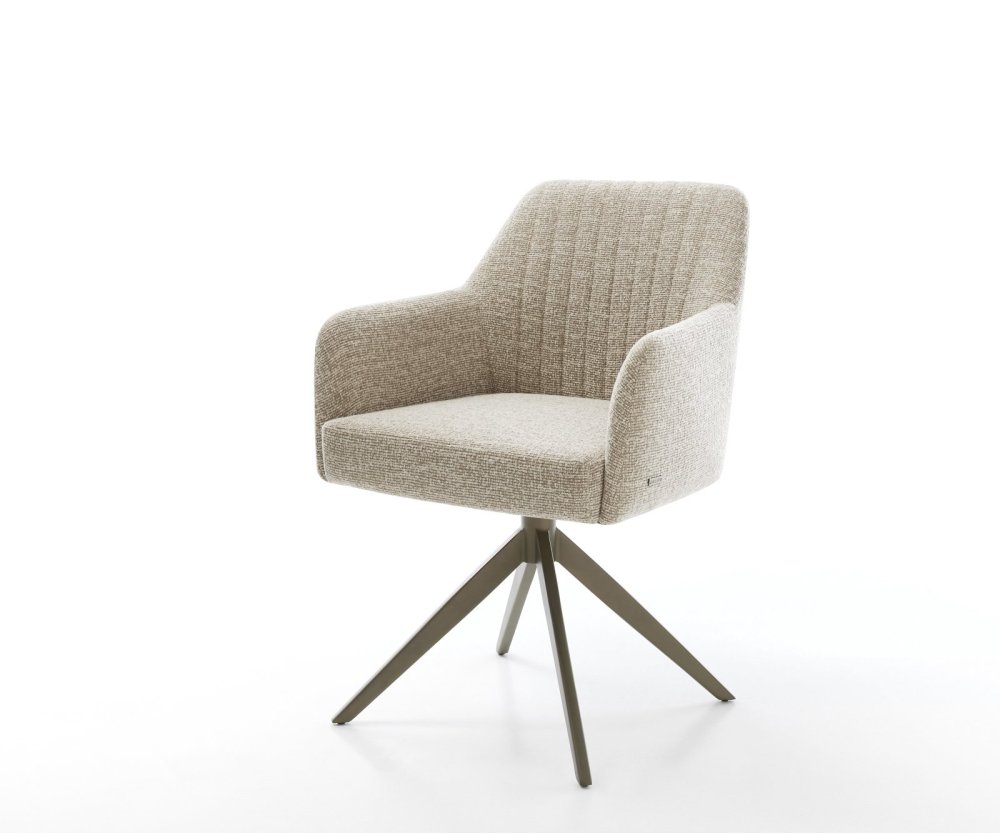 Jídelní židle Greg-Flex tkanina Měkký béžová křížová podnož