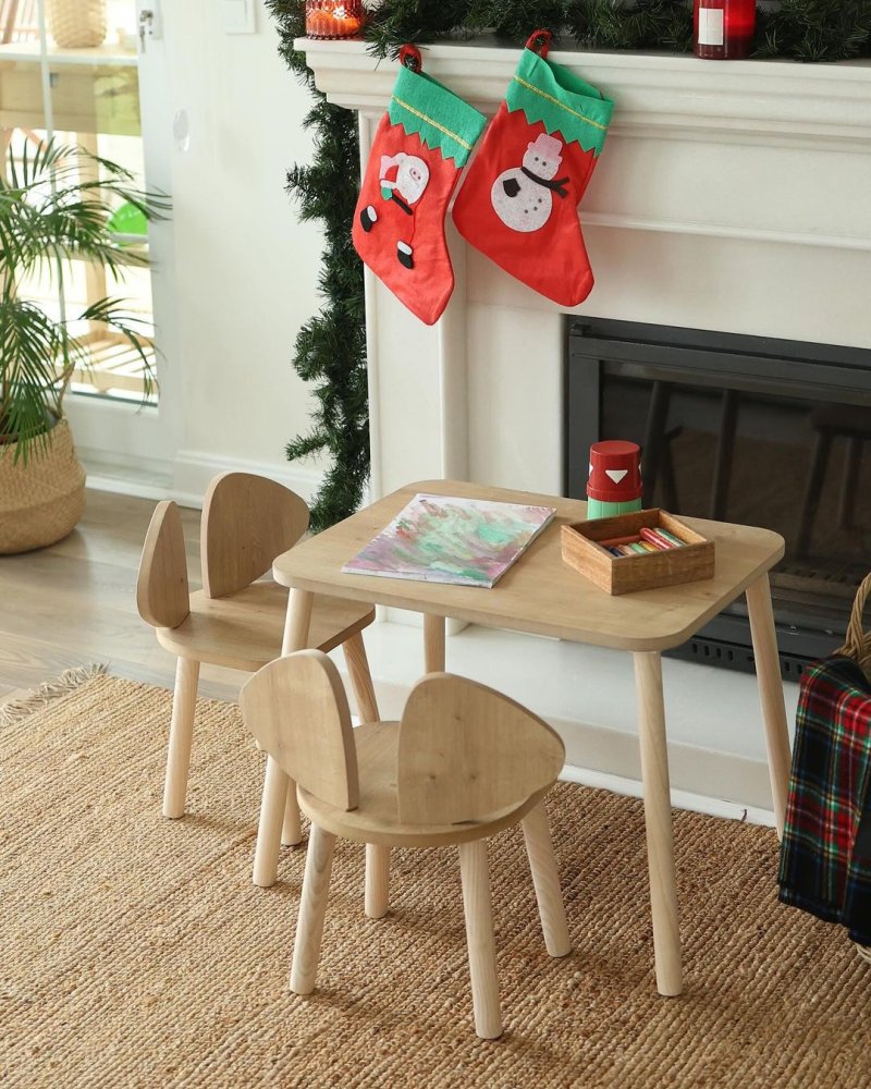 Kid's Table Set Mickey Two Chair Set - Brown (obrázek 4)