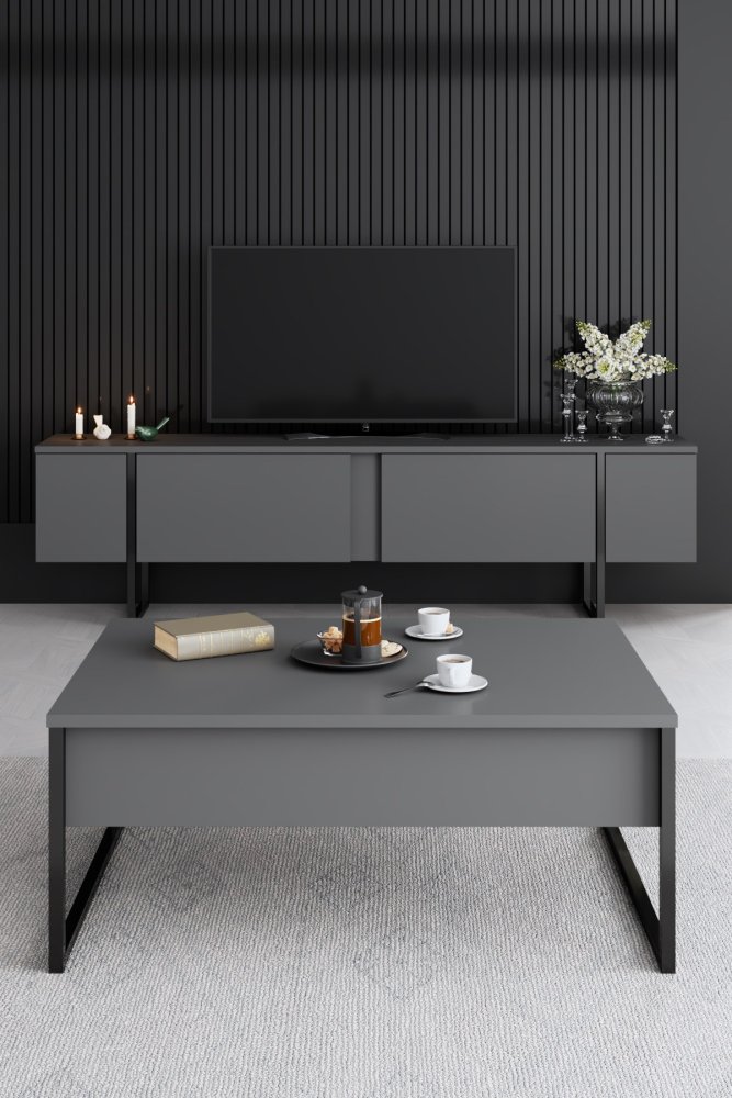 Living Room Furniture Set Luxe - Anthracite, Black (obrázek 11)