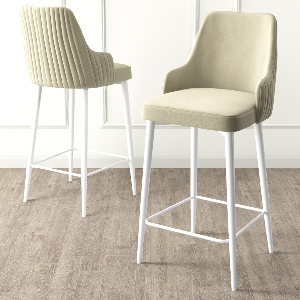 Bar Stool Set (2 Pieces) Enox - Cream, White