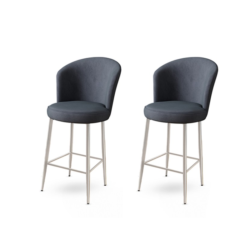 Bar Stool Set (2 Pieces) Alte - Anthracite, Chrome