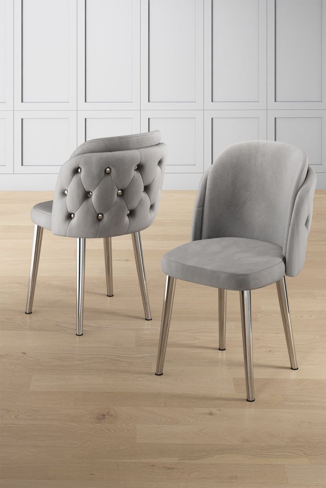 Súprava stoličiek (4 kusy) Axle - Grey, Chrome
