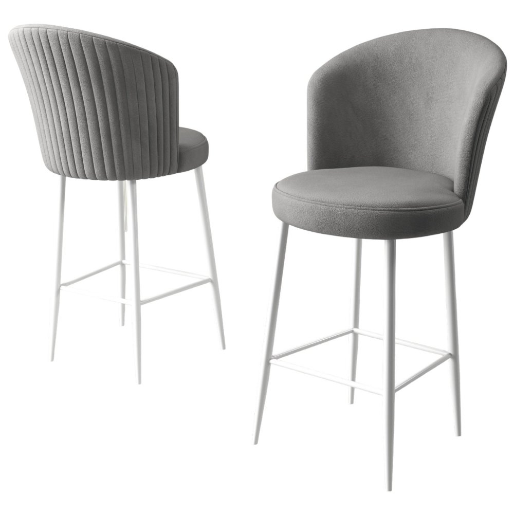 Bar Stool Set (6 Pieces) Fora - Grey, White (obrázek 4)