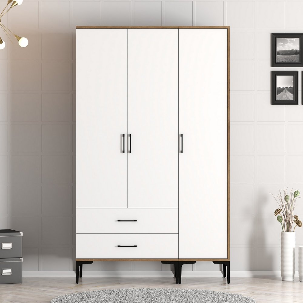 Šatní skříň Kumsal ST - Walnut, White (obrázek 7)