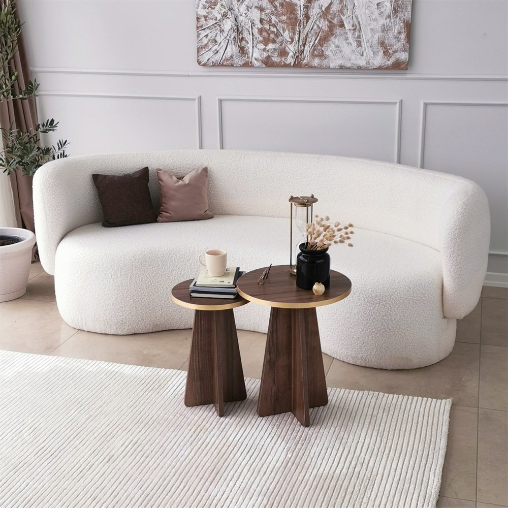 Sada konferenčních stolků Mushroom 2 - Gold, Walnut (obrázek 8)