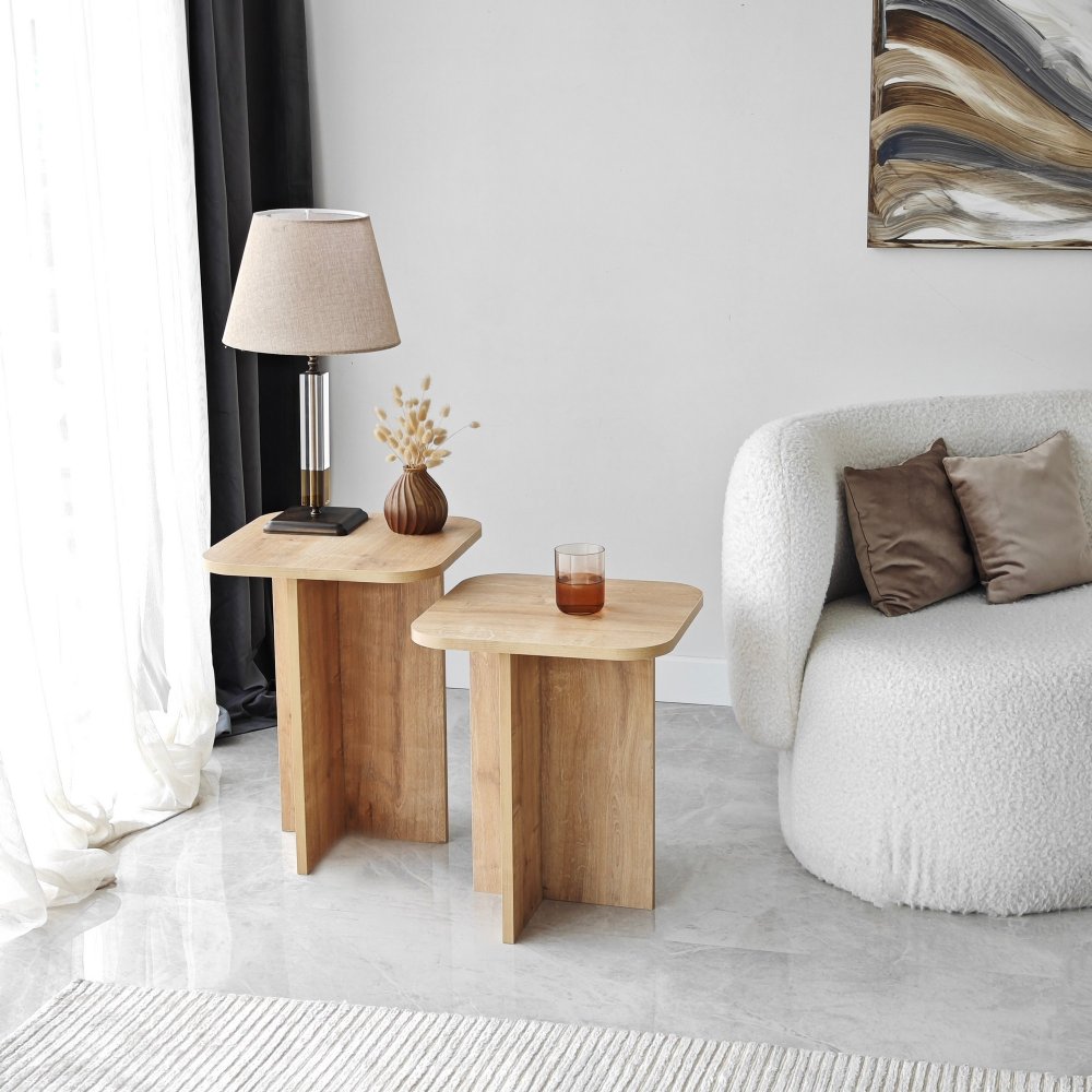 Súprava príručných stolíkov Blues Set - Sapphire Oak