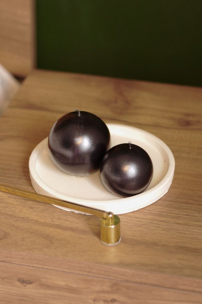 Súprava sviečok (2 kusy) Black Ball 2