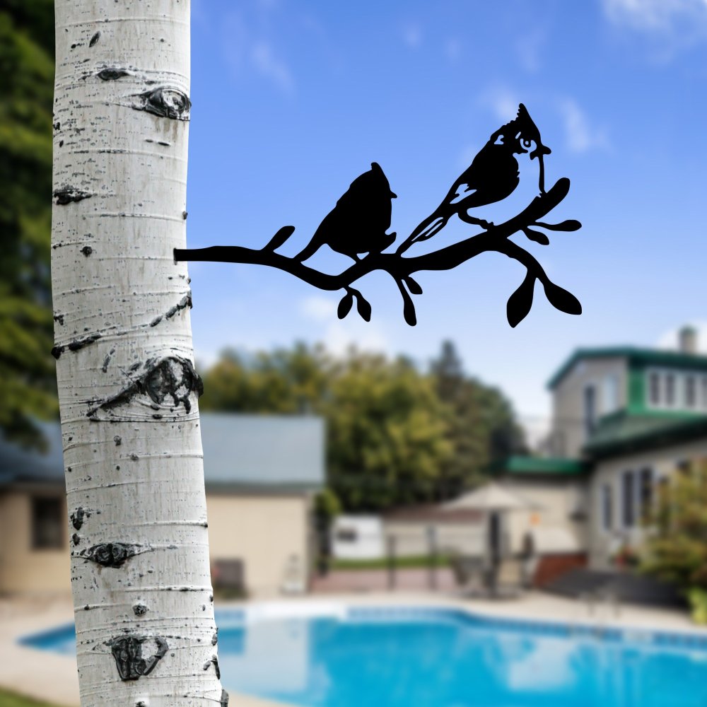 Záhradná dekorácia Bird On The Branch 07 - Black