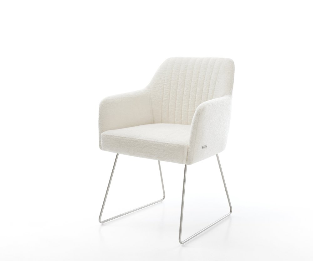 Jedálenská stolička Greg-Flex bouclé mäkký béžová tenká podstava