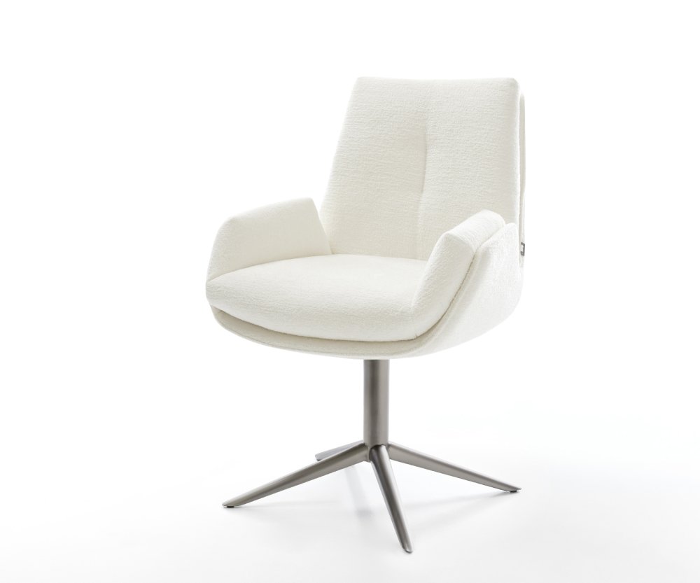 Jedálenská stolička Clea-Flex bouclé mäkký béžová podstava grafitová