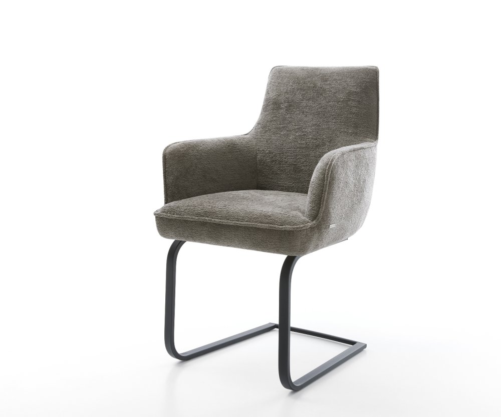 Konzolová jedálenská stolička Heira-Flex s opierkami bouclé mäkký