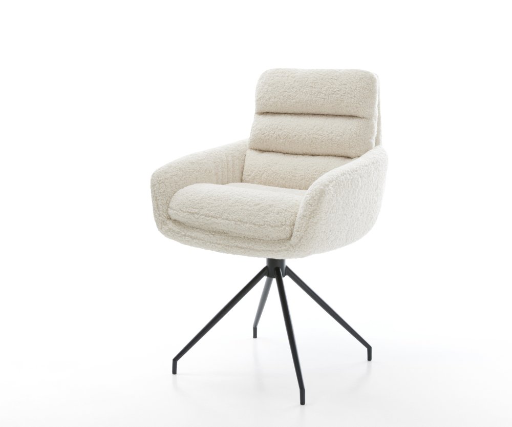 Jedálenská stolička Abelia-Flex s opierkami teddy látka béžová krížová